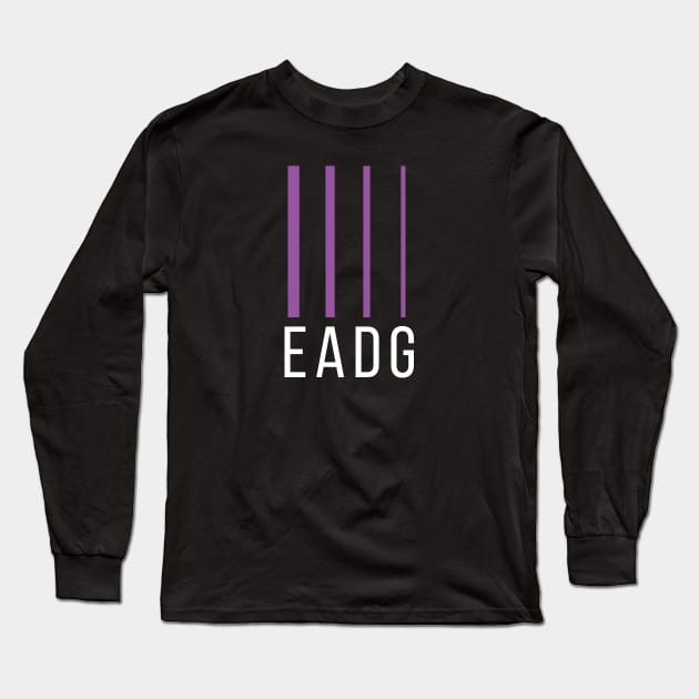 Bass Player Gift - EADG 4 String - Purple Long Sleeve T-Shirt by Elsie Bee Designs